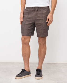 ISAIA Коричневі шорти з льону PNC021P9120