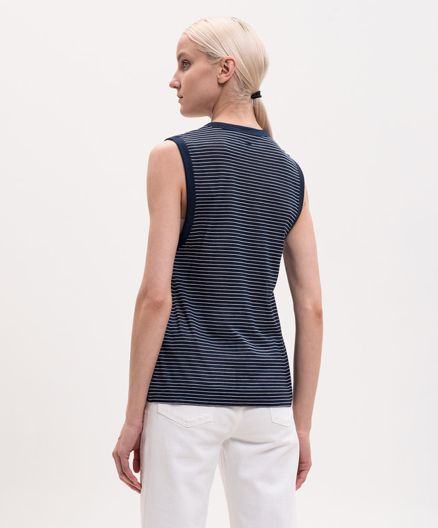 Ami Paris Синя майка в смужку FTP818JE0212 зображення 4