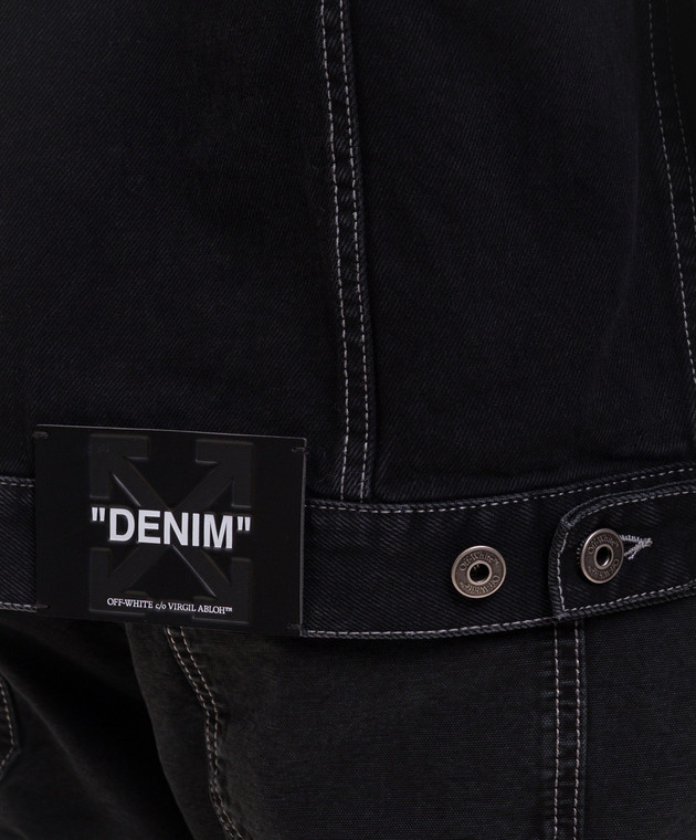 Off-White Черная джинсовая куртка 44MYE09QS26D001 изображение 5