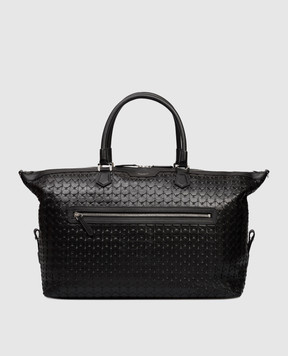 Serapian Черная кожаная дорожная сумка с плетением SRMOSMTR707545Y001