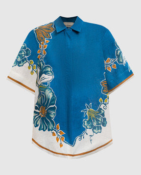 Alemais Синяя рубашка Luda из льна 6394T