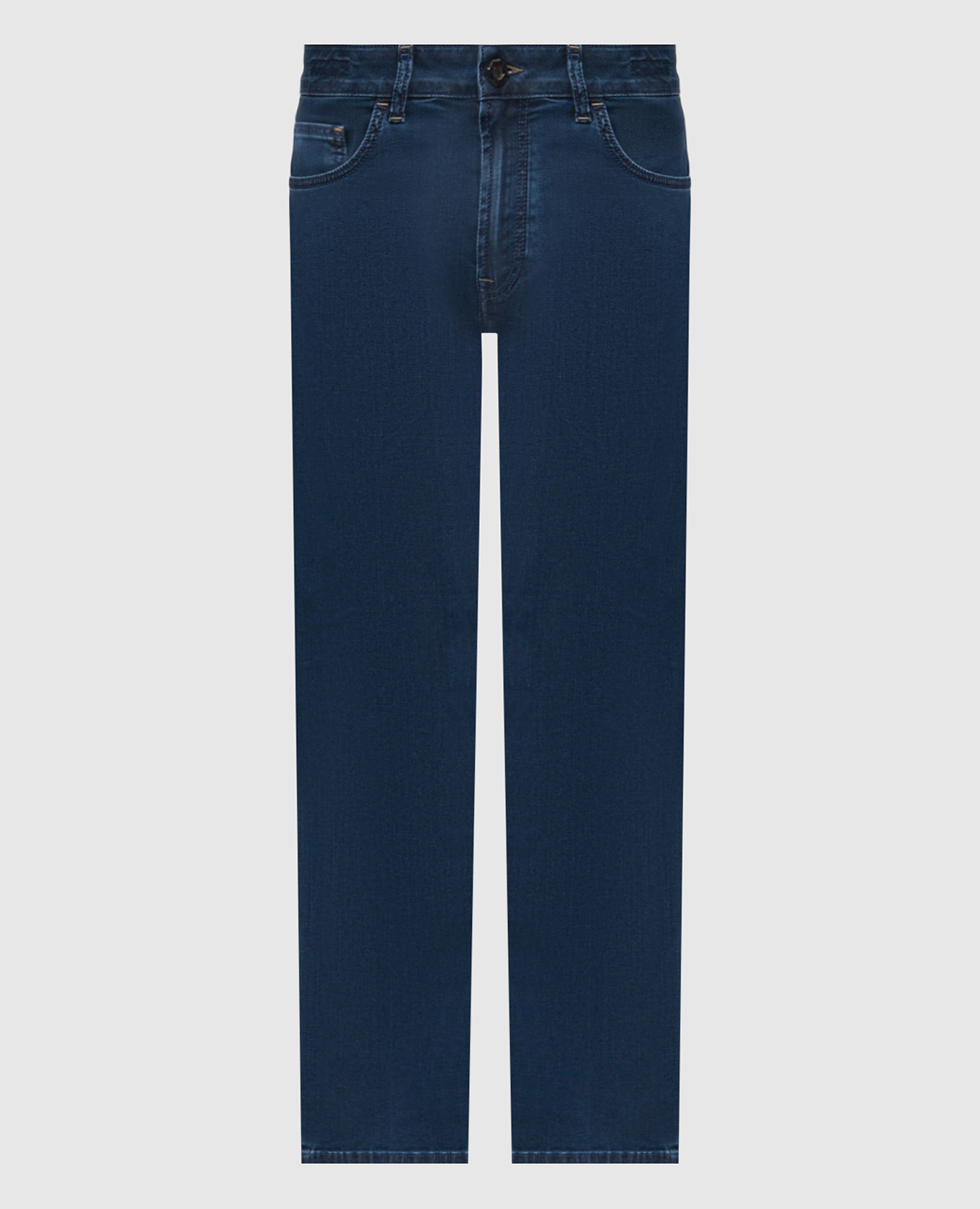 

Синие джинсы с фактурным логотипом, Синий, Прямые джинсы