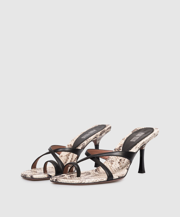 Paris Texas Бежевые кожаные мюли Lorena с тиснением под кожу рептилии PX1975XNPPT изображение 2