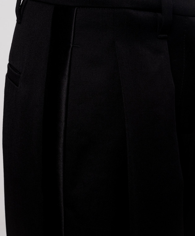 Brunello Cucinelli Черные брюки из шерсти с цепочкой мониль MD001P9350 изображение 5