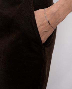 Saint Laurent серебристый браслет Cassandre с кристаллами 712345Y1526