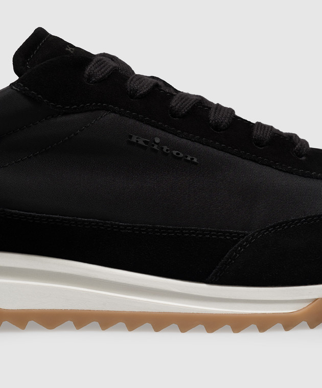 Kiton Чорні комбіновані кросівки USSA514N01532 зображення 5