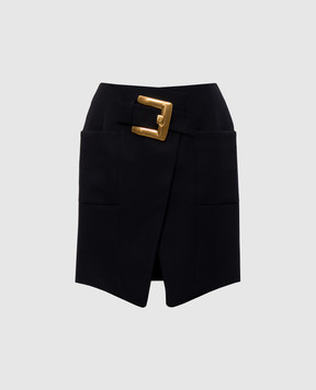 Balmain Черная юбка из шерсти HF1LBB22WC09