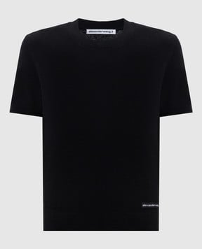Alexander Wang Черный топ из шерсти с логотипом 4KC1261114