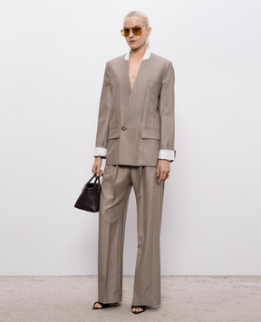 Victoria Beckham Коричневые брюки из шерсти 1226WTR007113A