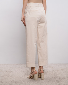 Peserico Бежевые брюки с цепочкой A0463501037