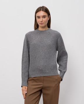 Brunello Cucinelli Сірий светр з кашеміру та вовни MBM753500P