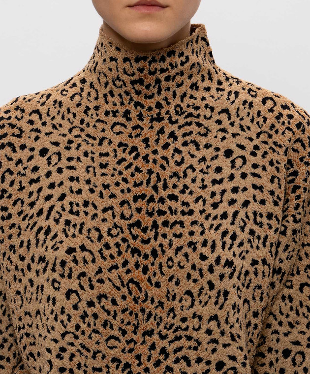 Givenchy Коричневий топ в леопардовий принт BW61NS4ZVQ зображення 5