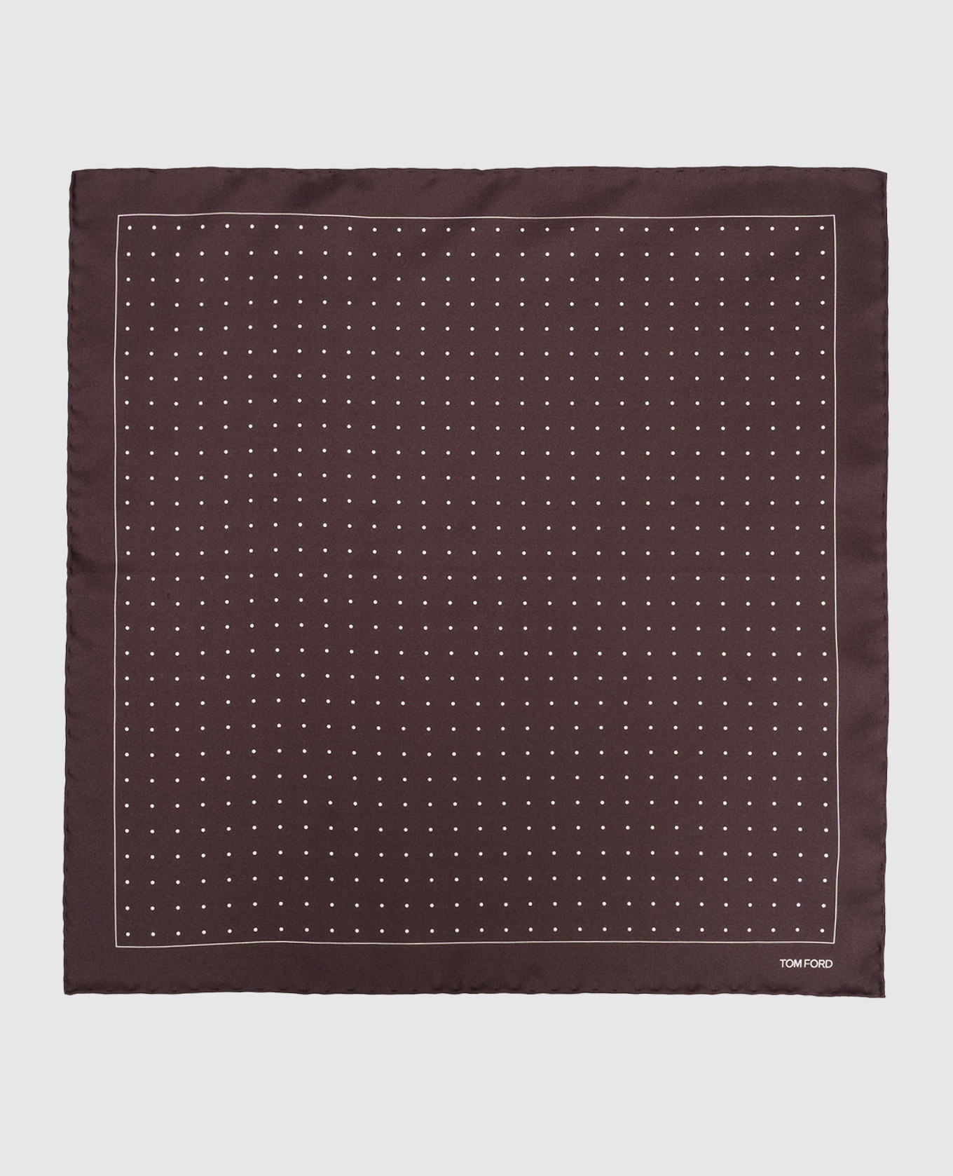 

Коричневый платок-паше из шелка в горох, Платки