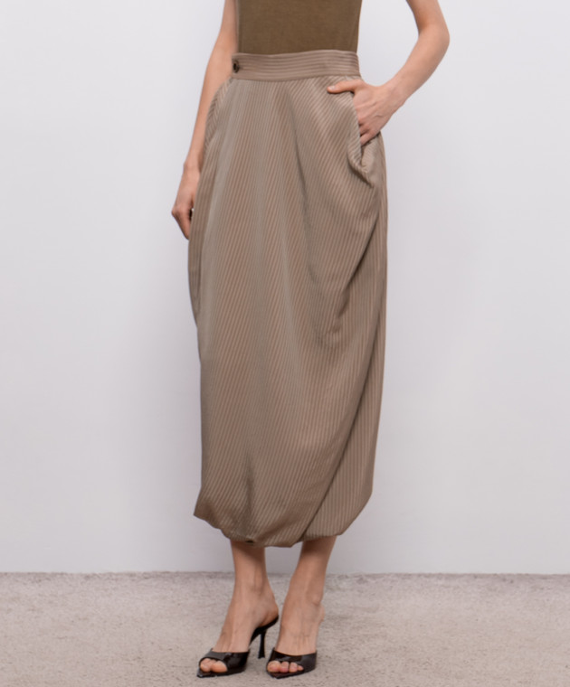 UMA WANG Бежева спідниця Gink UW2026 зображення 3