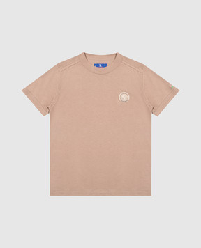 Stefano Ricci Детская коричневая футболка с нашивкой логотипа YNH6101490803