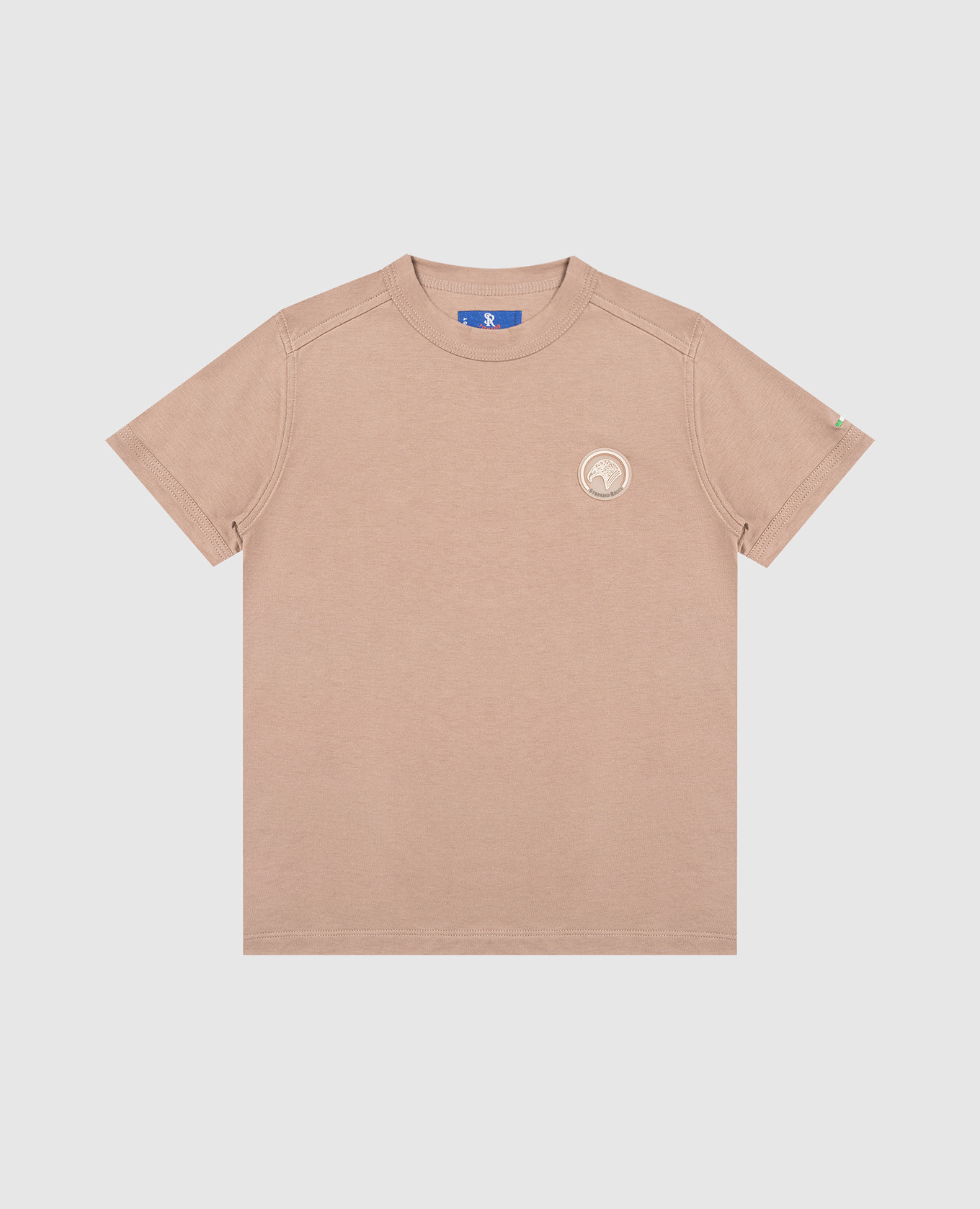 Детская коричневая футболка с нашивкой логотипа