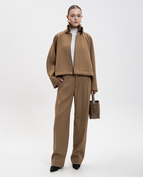 Victoria Beckham Коричневі штани з вовни 1425WTR006632C