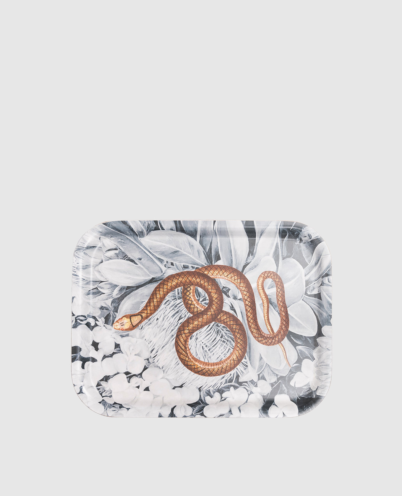 

Декоративный деревянный поднос Snake, Серый, Декор