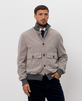 Brunello Cucinelli Серая куртка из шерсти MV4676559