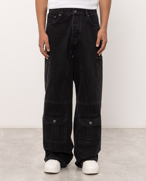 Off-White Чорні штани-карго Half Arrow 44MYA19GF26D001