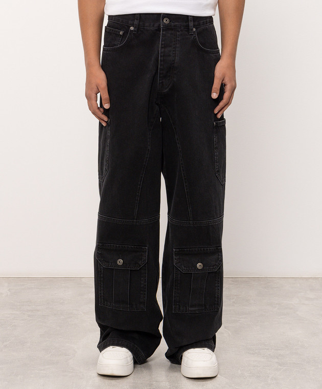 Off-White Черные брюки-карго Half Arrow 44MYA19GF26D001 изображение 3