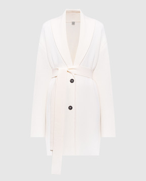 Toteme Білий подовжений кардиган з вовни 261WRT0699YA0008