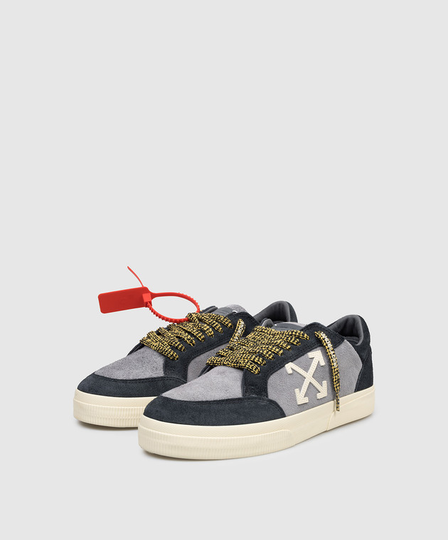 Off-White Сірі замшеві кросівки Vulcanized OMIA293S26LEA003 зображення 2