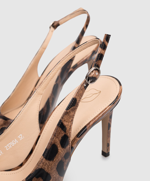 Babe Pay Pls Шкіряні лаковані слінгбеки в леопардовий принт 237804LA зображення 5