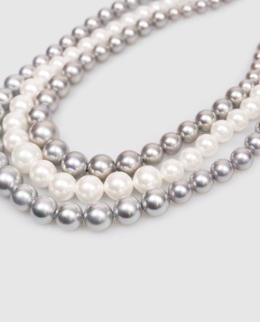 Madreperla Серые многослойные бусы 193392