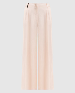 Peserico Розовые брюки с льном с брендовым патчем P0413801921