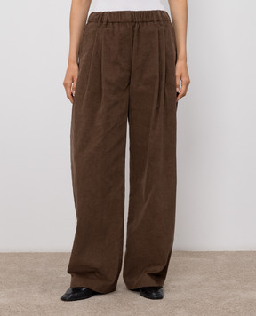 Brunello Cucinelli Коричневые вельветовые брюки MP187P9253