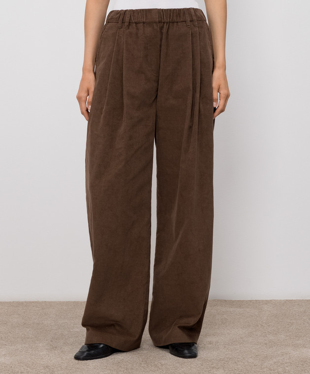 Brunello Cucinelli Коричневые вельветовые брюки MP187P9253 изображение 3