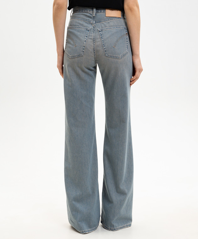 Dondup Блакитні джинси-кльош з патчем логотипа DP619DFH331DJ31 зображення 4