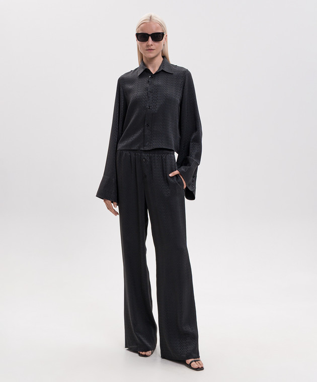 Maison Margiela MM6 Черная блузка в логотипе шаблон S52DT0044M36007 изображение 2