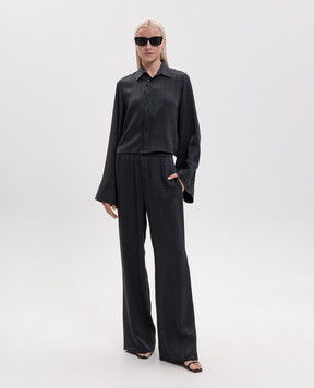 Maison Margiela MM6 Черная блузка в логотипе шаблон S52DT0044M36007