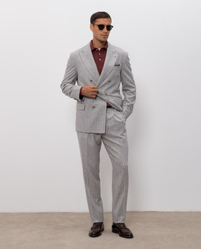 Brunello Cucinelli Поло бордового цвета из кашемира M2200295