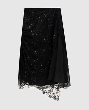 Marc Le Bihan Чорна спідниця з паєтками та бісером 25307