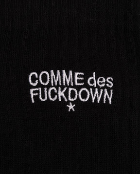 Comme des Fuckdown Чорні шкарпетки з вишивкою логотипа FAS6CFACX00268