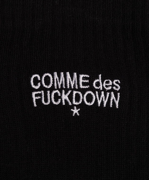Comme des Fuckdown Чорні шкарпетки з вишивкою логотипа FAS6CFACX00268 зображення 2