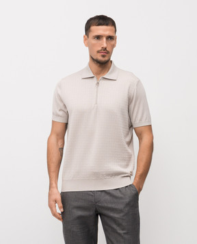 Stefano Ricci Бежеве поло з вовни, кашеміру та шовку W505507P31W26150