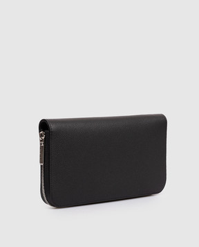 Stefano Ricci Черный кожаный кошелек с металлической эмблемой PP312PMR