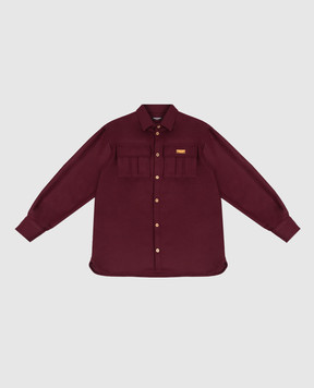 Balmain Детская бордовая рубашка с шерстью BZ5H10I033910