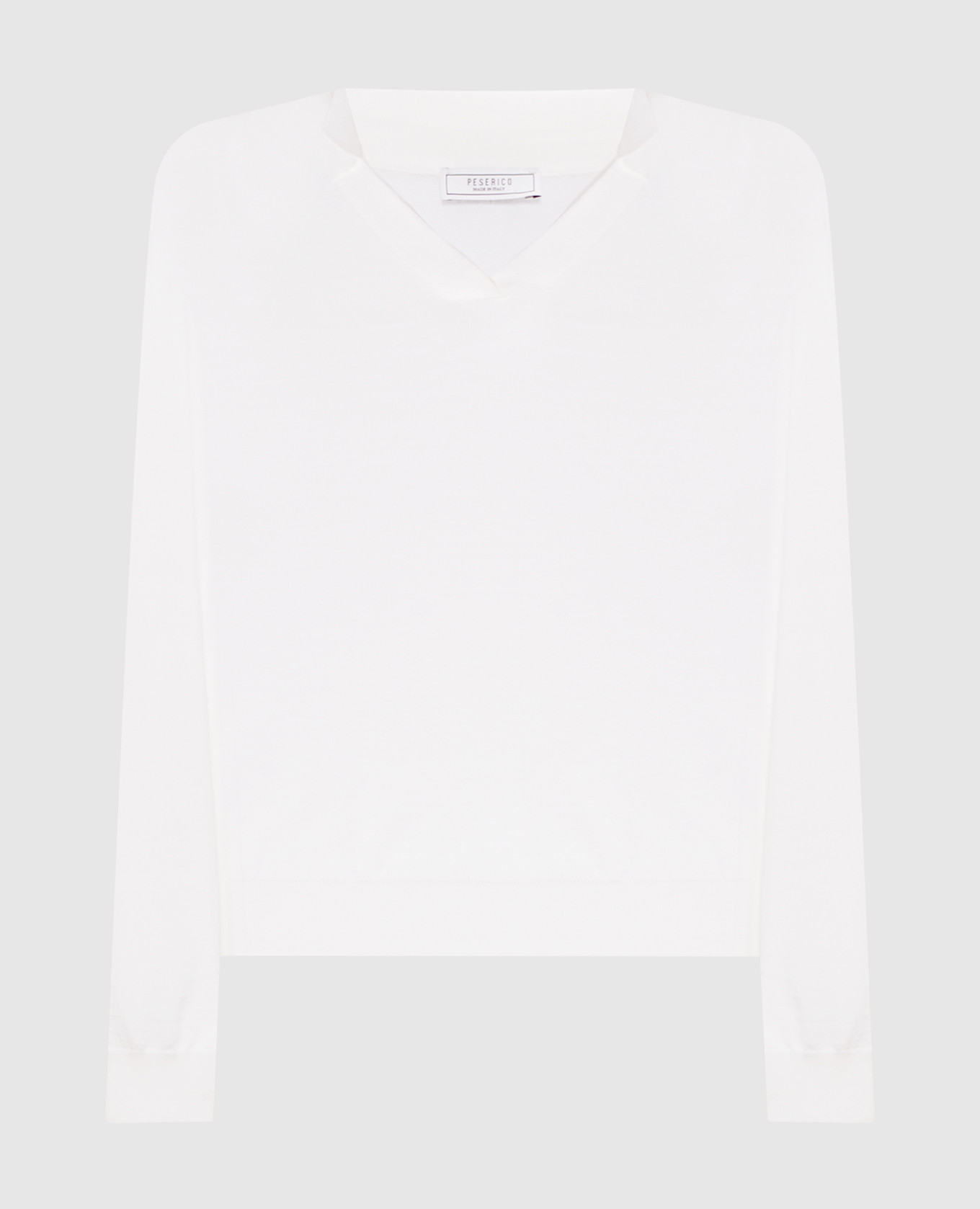 Белый пуловер из шерсти с цепочкой мониль