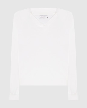 Peserico Білий пуловер з вовни з ланцюжком моніль A99062F18K09169