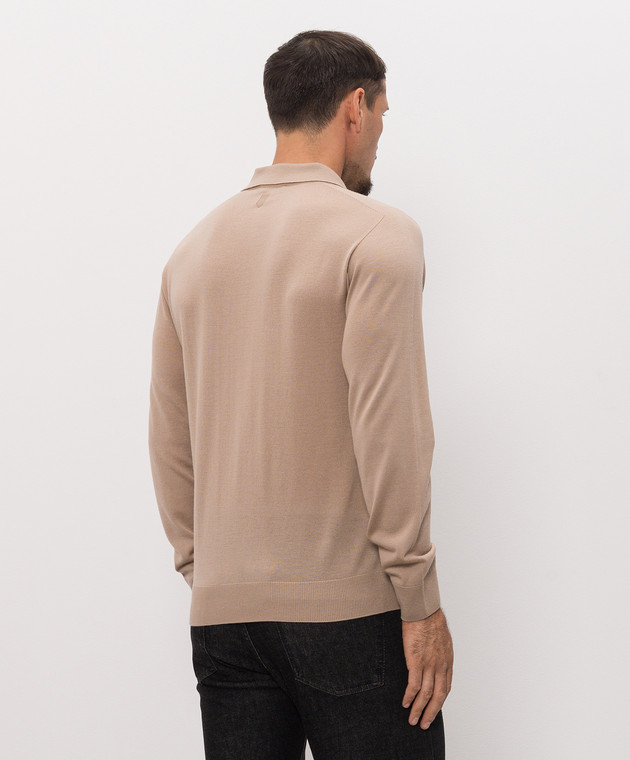 Canali Бежевое поло из шерсти MK02353C1123 изображение 4
