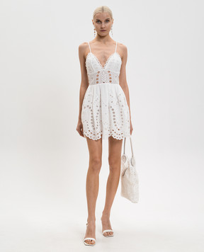 Charo Ruiz Біла сукня міні Nix з вишивкою 263602