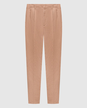 Brunello Cucinelli Бежеві штани з льоном MP44DS2440