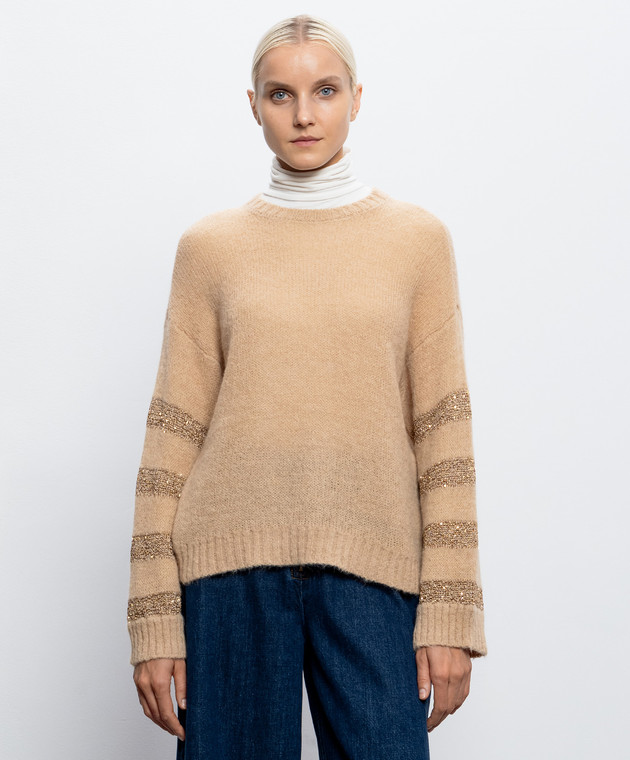 Twinset Коричневый свитер с шерстью альпаки 262TP3530 изображение 3