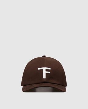 Tom Ford Коричнева кепка з вишивкою монограми MH005TCN061G