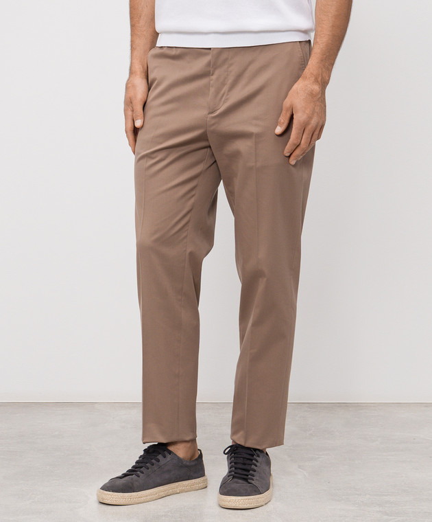 Peserico Коричневые брюки с шерстью R5422508274 изображение 3